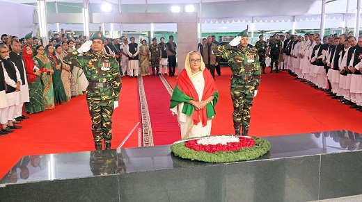 ৭ মার্চ উপলক্ষে বঙ্গবন্ধুর প্রতি প্রধানমন্ত্রীর শ্রদ্ধা