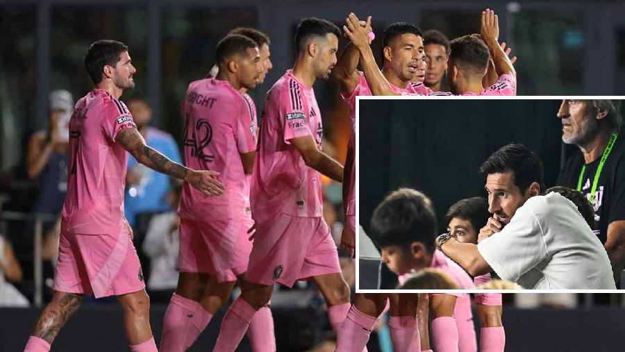 সুয়ারেজের জোড়া গোলে মায়ামির জয় গ্যালারিতে বসে দেখল মেসি