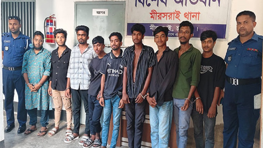 মিরসরাইয়ে মোটরসাইকেল চোর চক্রের পাঁচজনসহ গ্রেপ্তার ৯