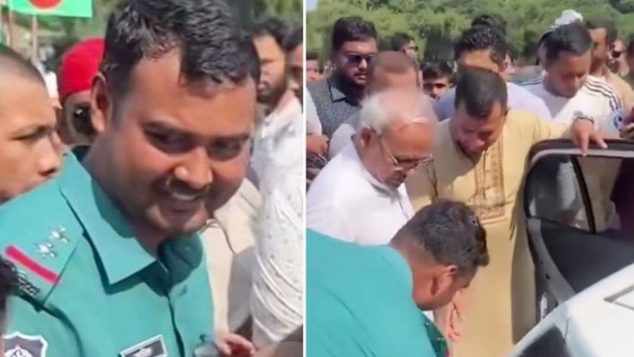 রিজভীর ‘পা ছুঁয়ে সালাম’, পুলিশ কর্মকর্তা প্রত্যাহার