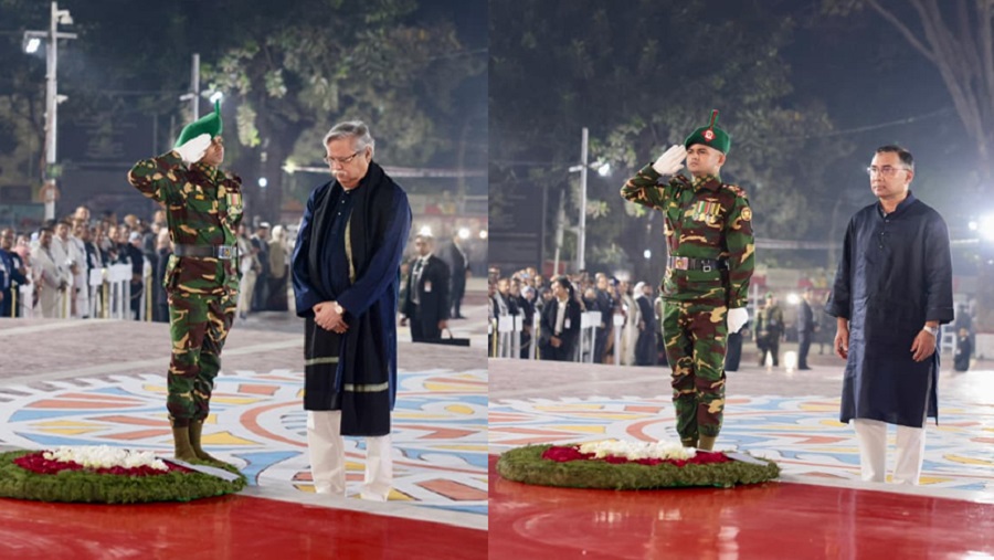 একুশের প্রথম প্রহরে ভাষা শহীদদের প্রতি রাষ্ট্রপতি ও প্রধানমন্ত্রীর শ্রদ্ধা