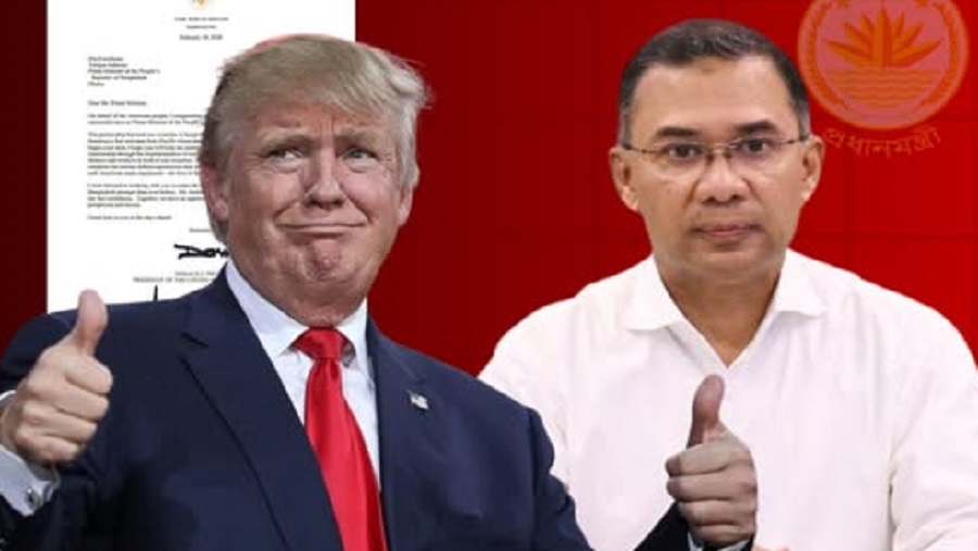প্রধানমন্ত্রী তারেক রহমানকে অভিনন্দন জানিয়ে ট্রাম্পের চিঠি