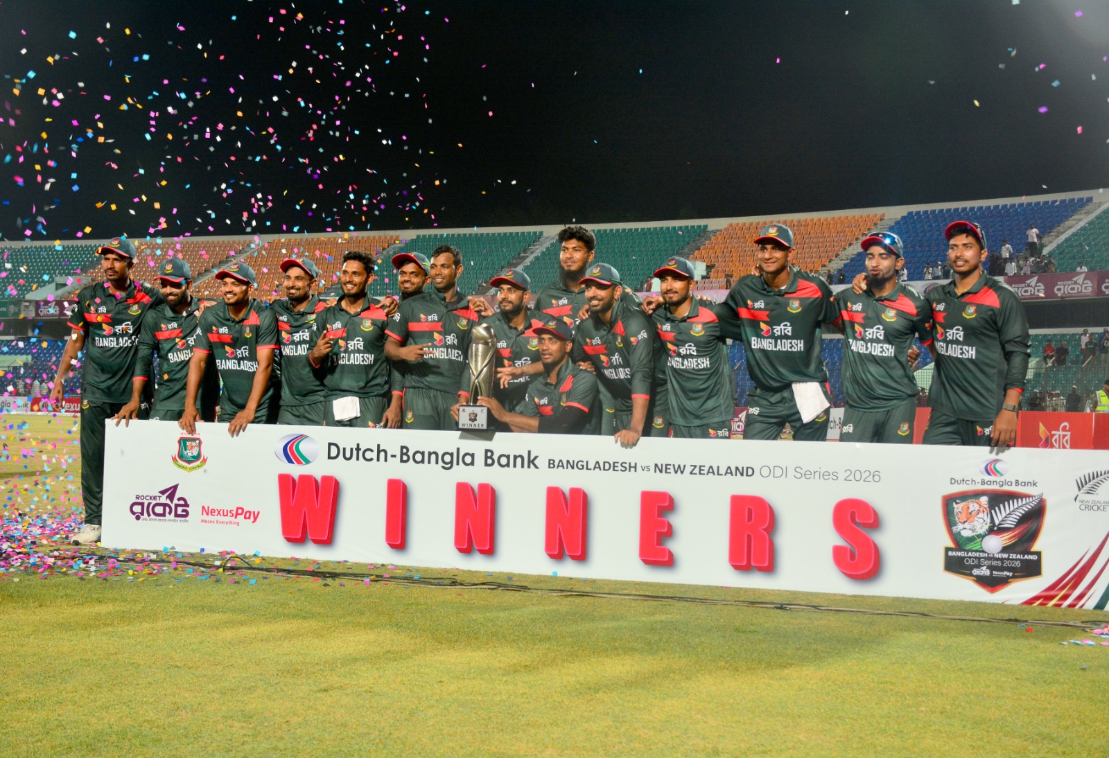 শান্তর সেঞ্চুরি ও ফিজের ফাইফারে সিরিজ জিতল বাংলাদেশ